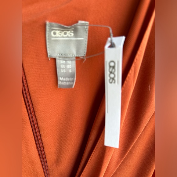 New with tags ASOS copper midi wrap dress size 8 - Picture 9 of 11